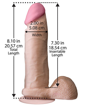 UR3 Realistic 8" ULTRASKYN Cock w/Balls - White - Image 2