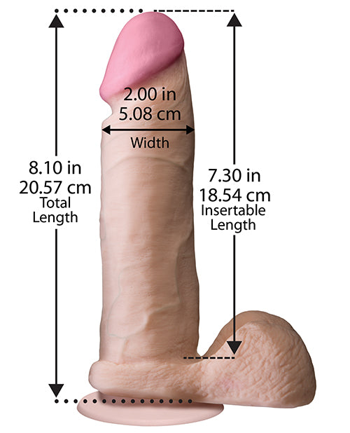 UR3 Realistic 8" ULTRASKYN Cock w/Balls - White - Image 2