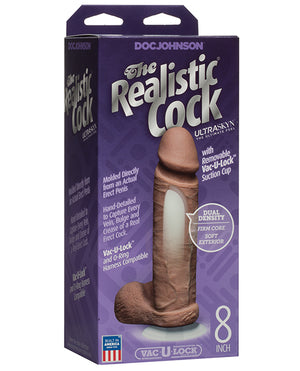 UR3 Realistic 8" ULTRASKYN Cock w/Balls - Brown