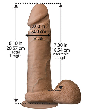 UR3 Realistic 8" ULTRASKYN Cock w/Balls - Brown - Image 3