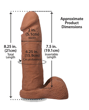 UR3 Realistic 8" ULTRASKYN Cock w/Balls - Brown - Image 5
