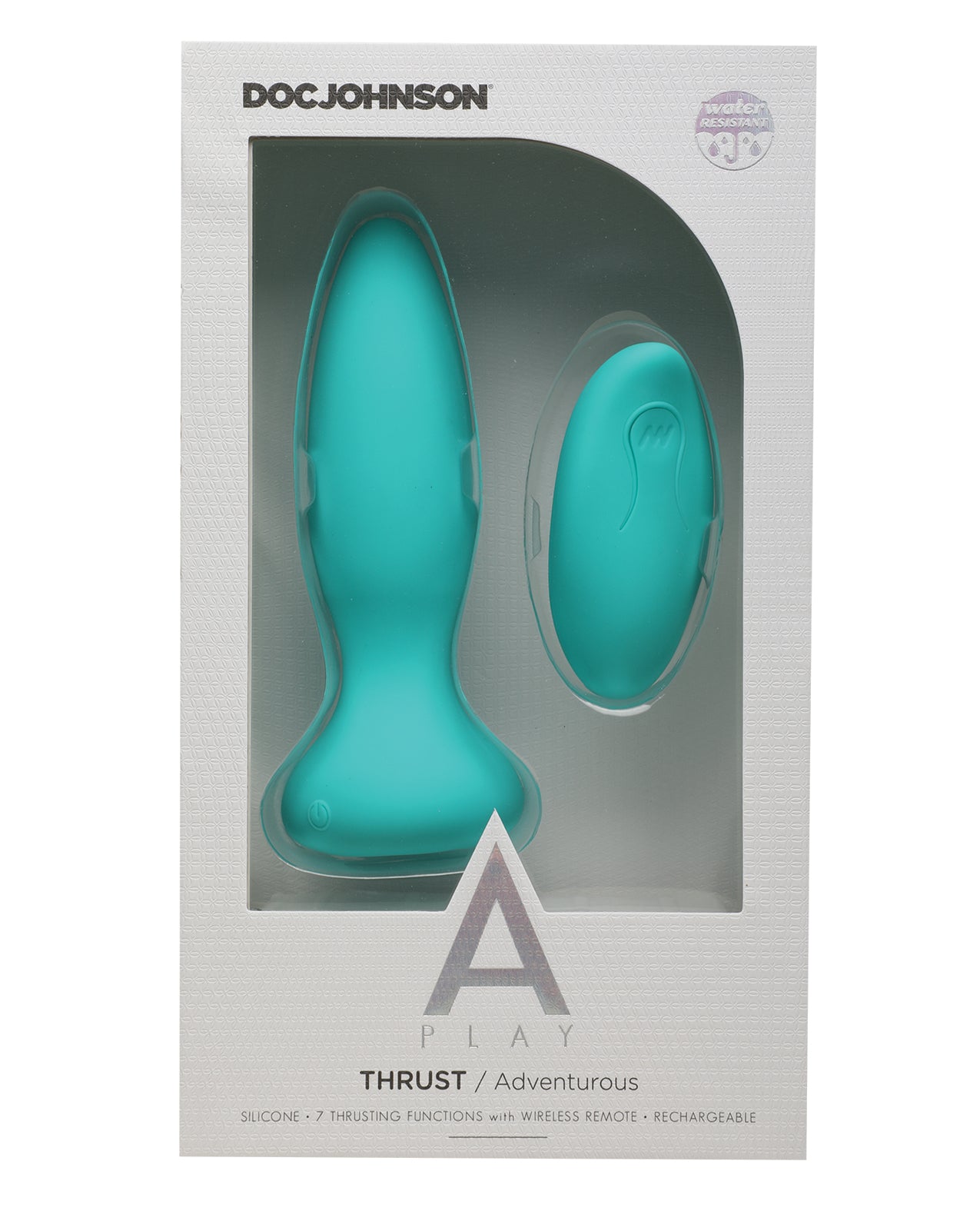 A-Play A Play Thrust Adventurous Rechargeable Silicone Anal Plug w/Remote - Teal