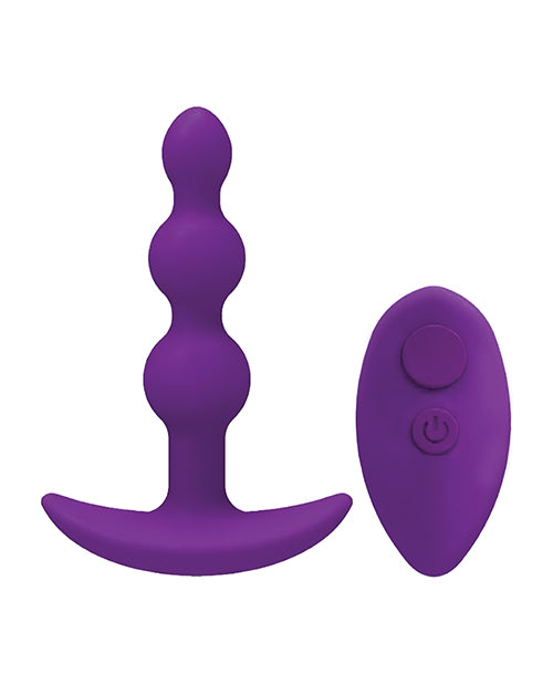 A-Play A Play Beaded Rechargeable Silicone Anal Plug w/Remote - Purple