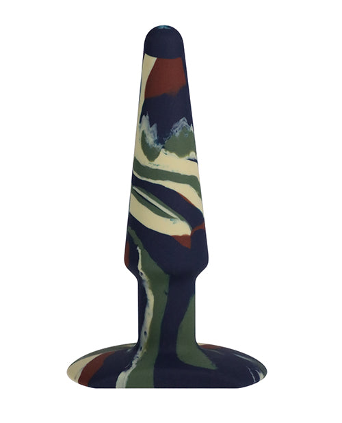 A Play 5" Groovy Silicone Anal Plug - Camouflage - Image 2