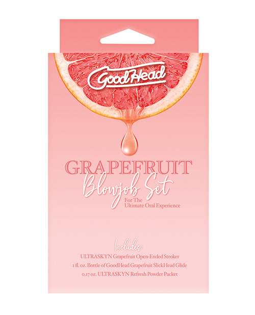 GoodHead GoodHead Grapefruit Blowjob Set Includes Stroker &amp; Slick Head Glide - 1 oz Bottle Grapefruit