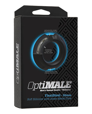 OptiMale OptiMale FlexiSteel Cock Ring - 35 mm Black