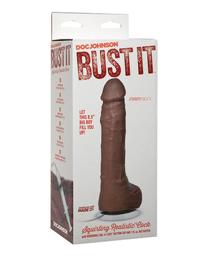 Bust It Bust It Squirting Realistic Cock w/1 oz Nut Butter - Brown