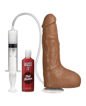 Bust It Bust It Squirting Realistic Cock w/1 oz Nut Butter - Brown - Image 2