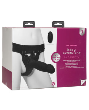 Body Extensions Body Extensions Be Naughty Vibrating 4 Piece Strap On Set - Image 3