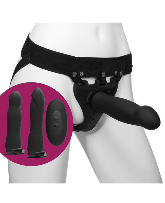 Body Extensions Body Extensions Be Naughty Vibrating 4 Piece Strap On Set