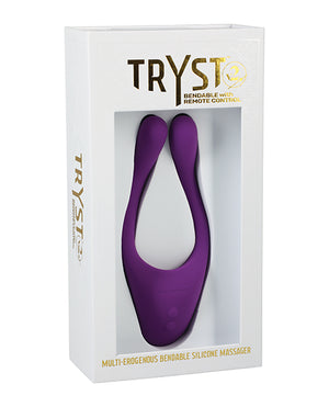 Tryst Tryst V2 Bendable Multi Zone Massager w/Remote - Purple - Image 2