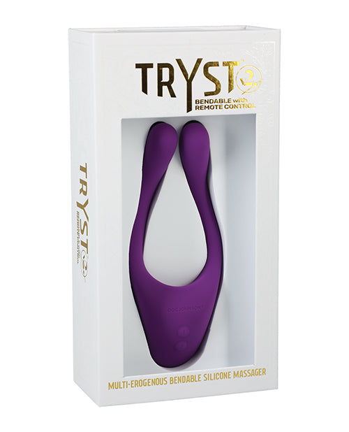 Tryst Tryst V2 Bendable Multi Zone Massager w/Remote - Purple - Image 2