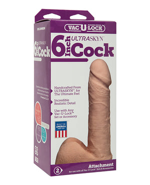 Vac-U-lock Vac-U-Lock 6" ULTRASKYN Cock &amp; Balls Attch. - White