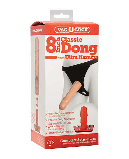 Vac-U-lock Ultra Harness 2 Set w/8" Dong &amp; Powder - Image 2