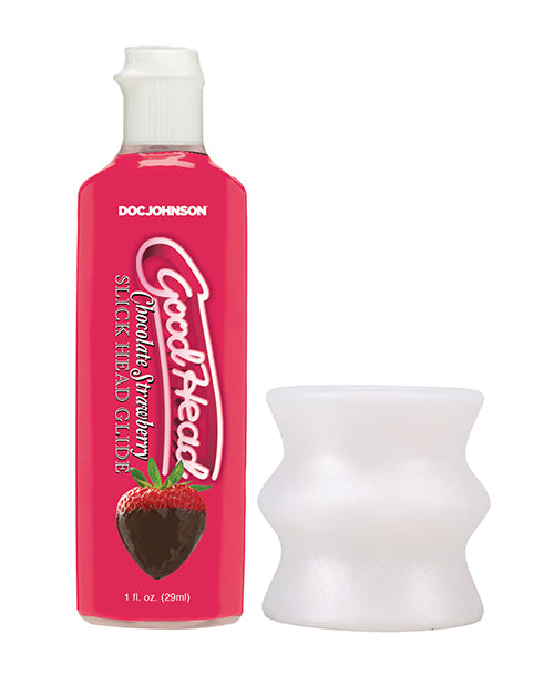 GoodHead GoodHead Honeymoon Kit Includes Stroker &amp; Slick Head Glide - 1 oz Bottle Chocolate Strawberry - Image 2