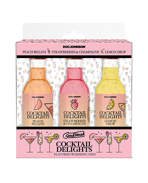 GoodHead GoodHead Cocktail Delights - 2 oz Bottles, Peach Bellini, Strawberries &amp; Champagne, Lemon Drop