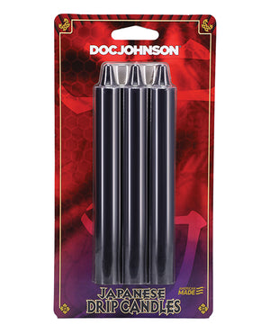 Doc Johnson Japanese Drip Candles - Pack of 3 Black
