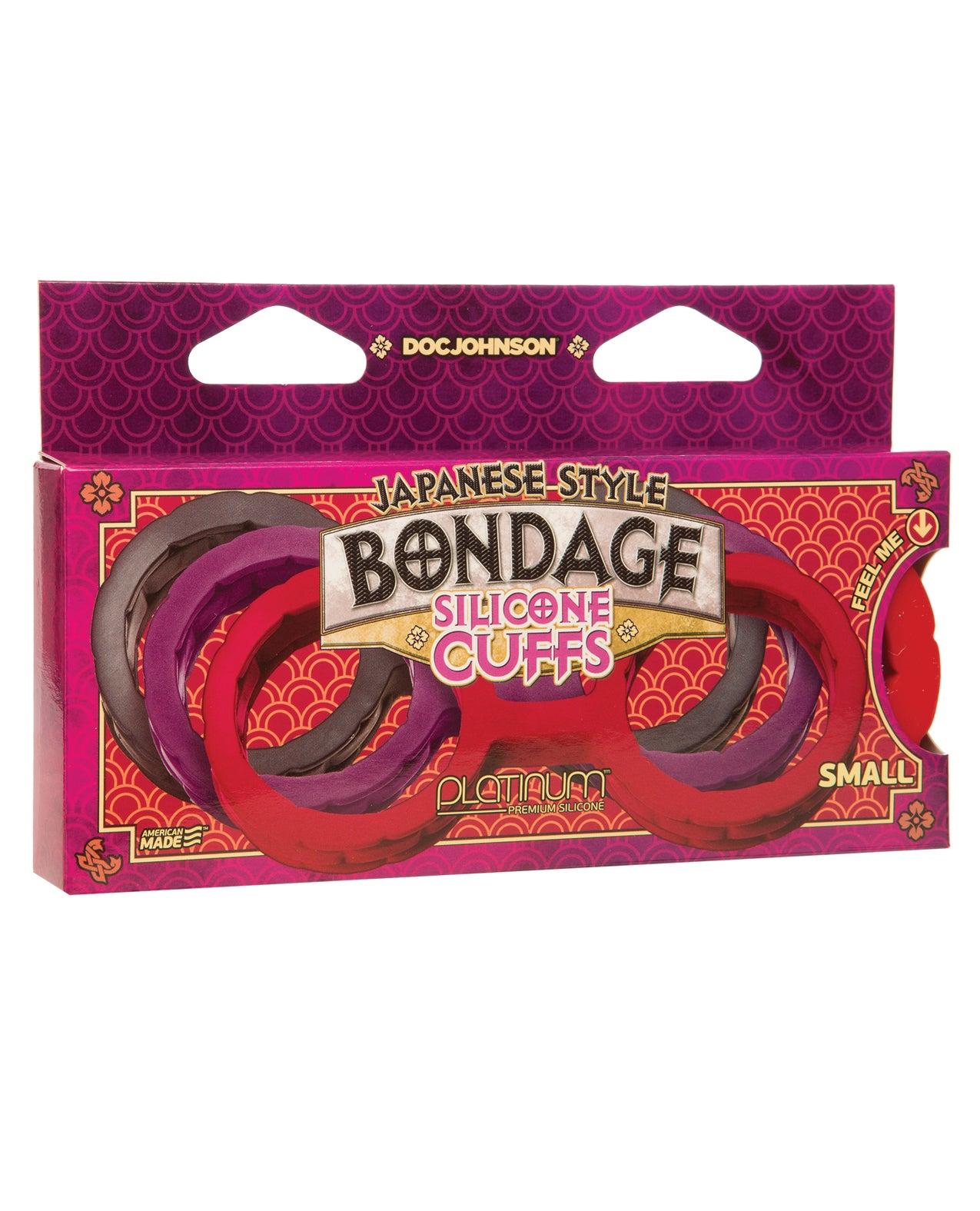 Doc Johnson Japanese Bondage Silicone Cuffs Small - Red