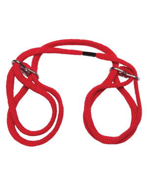 Doc Johnson Japanese Style Bondage Wrist or Ankle Cotton Rope - Red - Image 2