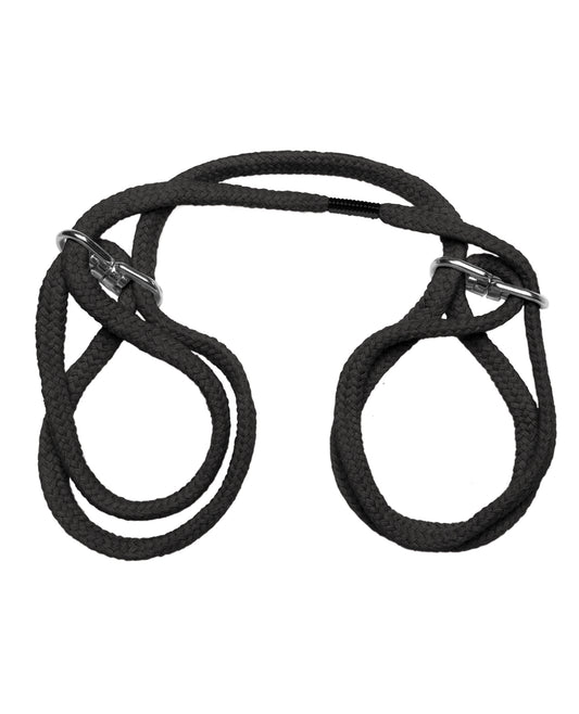 Doc Johnson Japanese Style Bondage Wrist or Ankle Cotton Rope - Black