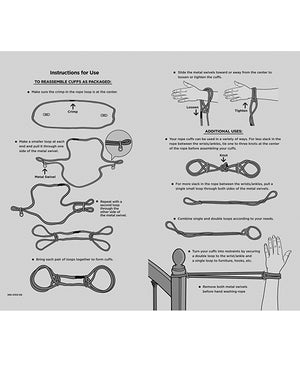 Merci Merci Hogtie - Bind &amp; Tie Wrist or Ankle Cuffs - 6 mm Hemp - Black - Image 5