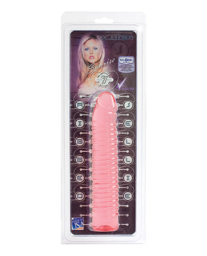 Vivid Vivid 7" Pink Ribbed Jelly w/Penis Head - Sunrise