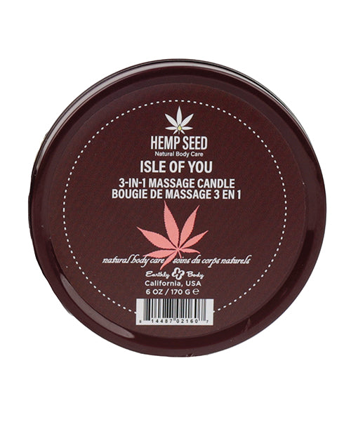 Earthly Body Earthly Body Suntouched Hemp Candle - 6 oz Round Tin Isle of You - Image 2