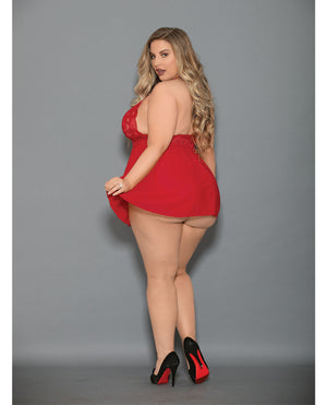 Euphoria Euphoria Shorty Babydoll &amp; Open Panty Red QN - Image 2