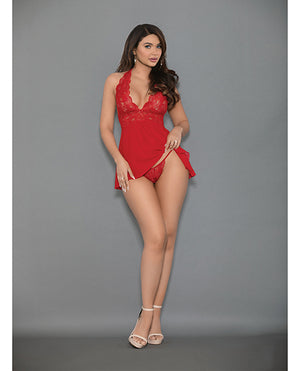 Euphoria Euphoria Shorty Babydoll &amp; Open Panty Red O/S