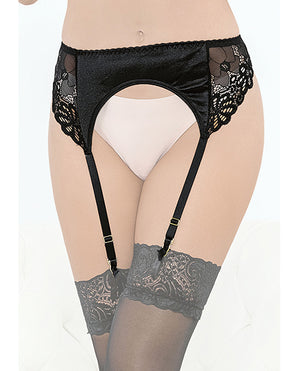 Escante Satin &amp; Lace Garterbelt Black XL