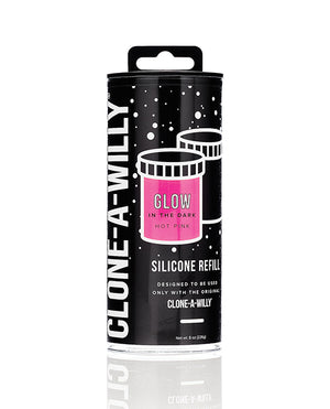 Clone A Willy Clone-A-Willy Silicone Glow In The Dark Refill - Hot Pink