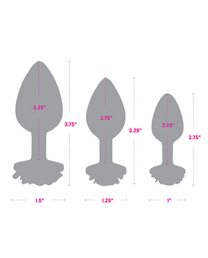 Gemsations 3 pc 2.75" & 3.15" & 3.7" Rose Metal Butt Plug Training Set - Rose Gold - Image 5