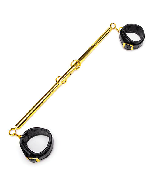 Lux Fetish Solid Gold Expandable Spreader Bar Set w/Detachable Leatherette Cuffs - Image 2