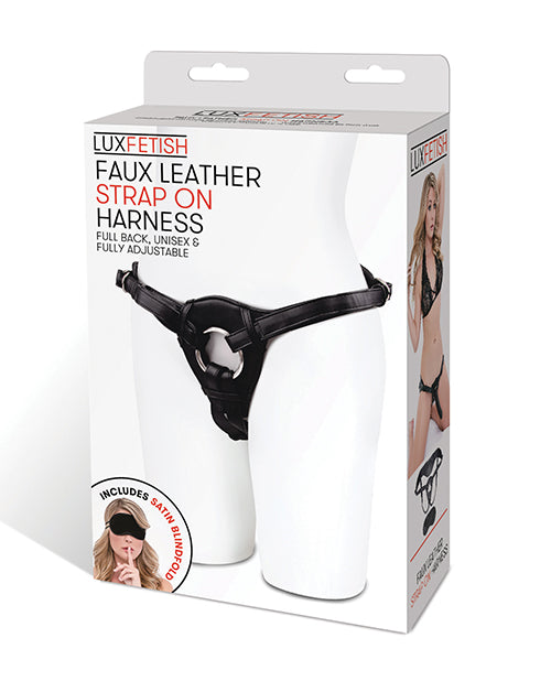 Lux Fetish Lux Fetish Patent Leather Strap On Harness - Black