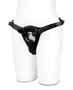 Lux Fetish Lux Fetish Patent Leather Strap On Harness - Black - Image 2