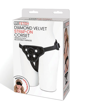 Lux Lux Fetish Diamond Velvet Strap-on Corset - Black - Image 2