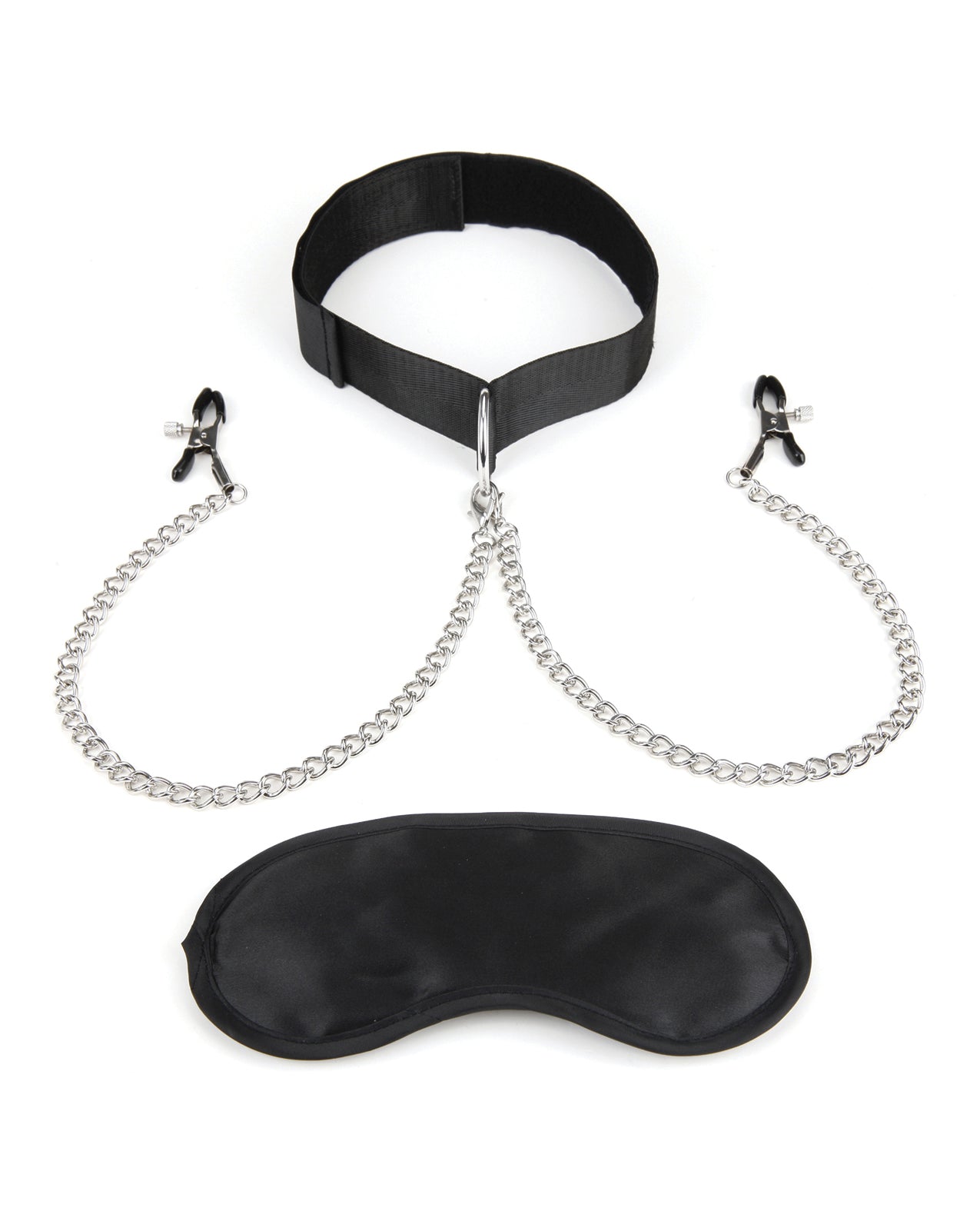 Lux Lux fetish Collar &amp; Nipple Clamps w/Adjustable Pressure Clamps