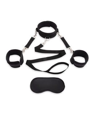 Lux Fetish Lux Fetish Collar &amp; Leash Set w/Removeable Cuffs - Image 2