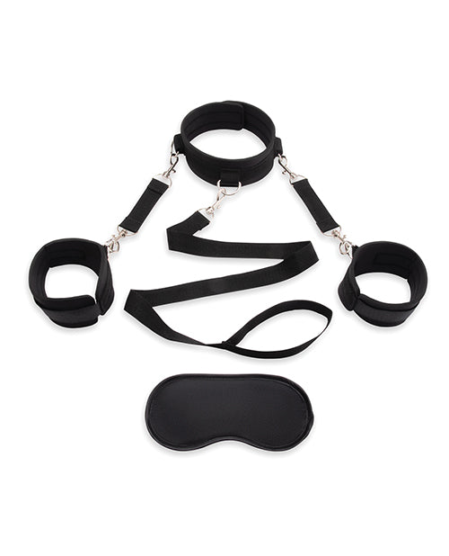 Lux Fetish Lux Fetish Collar &amp; Leash Set w/Removeable Cuffs - Image 2