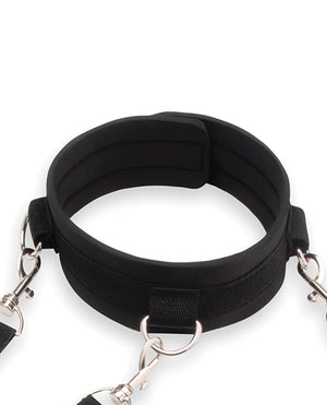Lux Fetish Lux Fetish Collar &amp; Leash Set w/Removeable Cuffs - Image 4