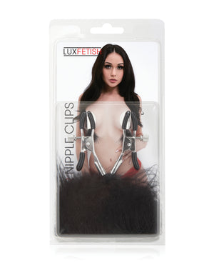 Lux Lux Fetish Feather Nipple Clips - Black - Image 2