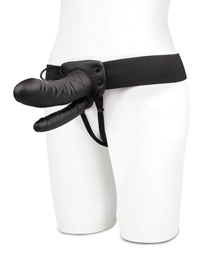 Lux Lux Fetish Unisex Vibrating Hollow Double Penetration Strap On Dildo