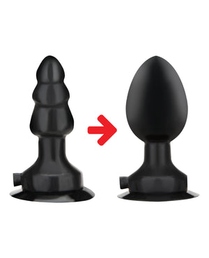 Lux Lux Fetish 4" Inflatable Vibrating Butt Plug w/Suction Base - Black - Image 3