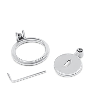 Lockmaster Lockmaster Stainless Steel Inverted Chastity Cage w/Cats Eye - Silver - Image 3