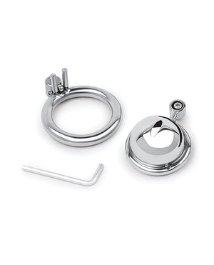 Lockmaster Lockmaster Stainless Steel Inverted Micro Chastity Cage - Silver - Image 3