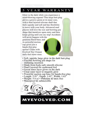 Evolved Evolved Luminous Anal Plug Large - Green - Image 3