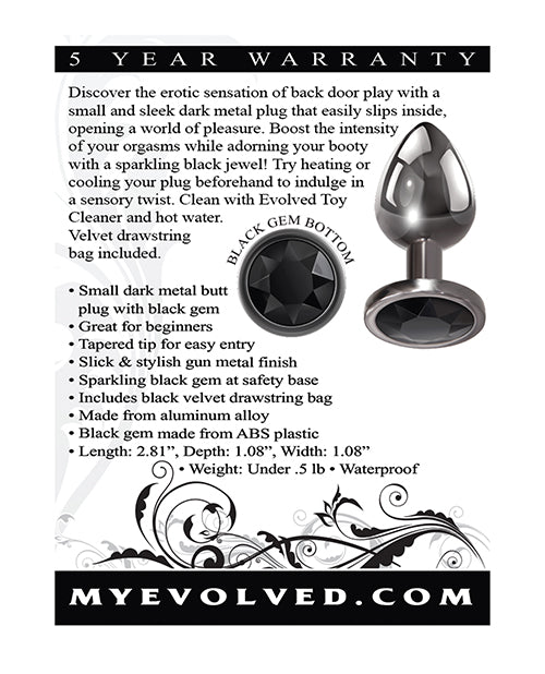 Evolved Evolved Black Gem Anal Plug - Small