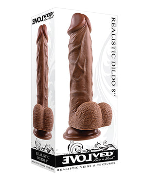 Evolved Evolved 8" Realistic Dildo w/Balls - Dark