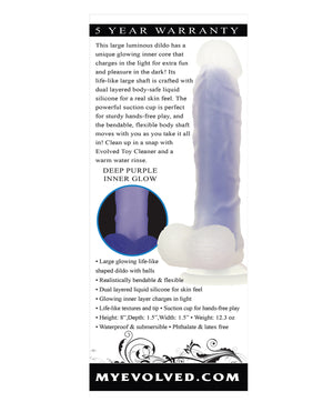 Evolved Evolved Luminous Dildo Non Vibrating - Purple