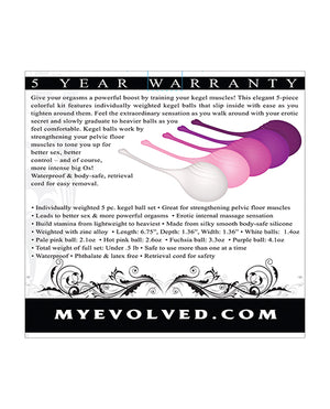 Evolved Evolved Tight &amp; Delight 5 pc Weighted Kegel Ball Set - Assorted Colors